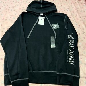 Nike Black Hoodie with Just Do It Sleeve